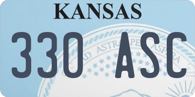 KS license plate 330ASC
