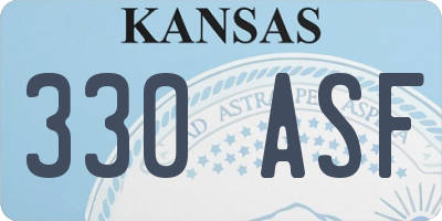 KS license plate 330ASF