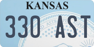KS license plate 330AST