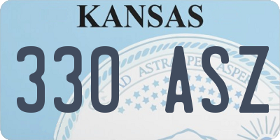 KS license plate 330ASZ