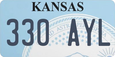 KS license plate 330AYL