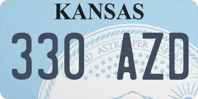 KS license plate 330AZD