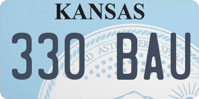 KS license plate 330BAU