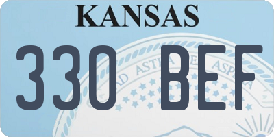 KS license plate 330BEF