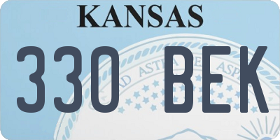 KS license plate 330BEK