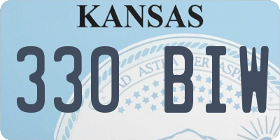KS license plate 330BIW