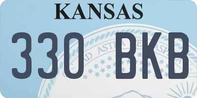 KS license plate 330BKB