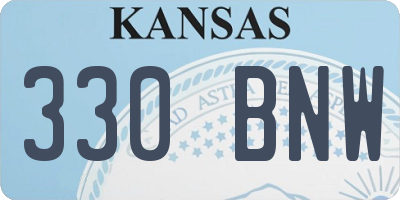 KS license plate 330BNW