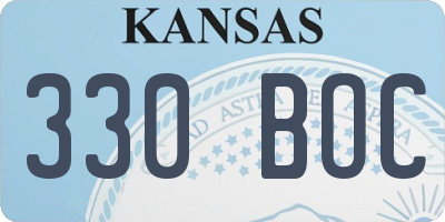 KS license plate 330BOC