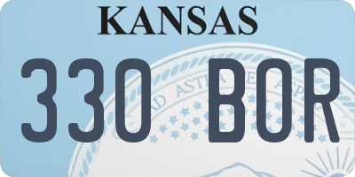 KS license plate 330BOR