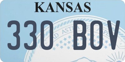 KS license plate 330BOV