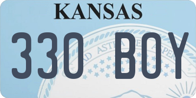 KS license plate 330BOY