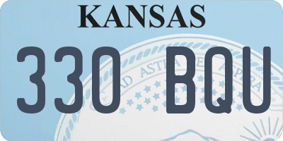 KS license plate 330BQU