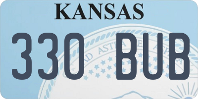 KS license plate 330BUB