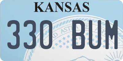 KS license plate 330BUM