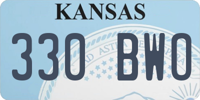KS license plate 330BWO