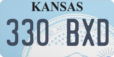 KS license plate 330BXD