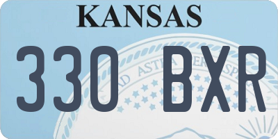 KS license plate 330BXR