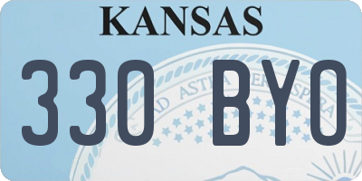 KS license plate 330BYO
