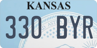 KS license plate 330BYR