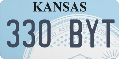KS license plate 330BYT