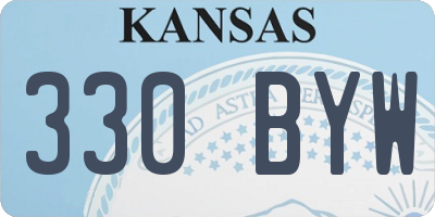 KS license plate 330BYW
