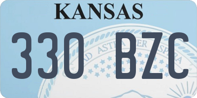 KS license plate 330BZC