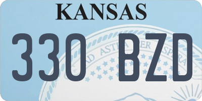 KS license plate 330BZD