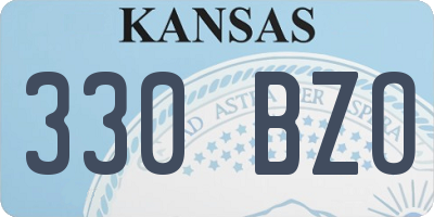 KS license plate 330BZO