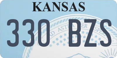 KS license plate 330BZS
