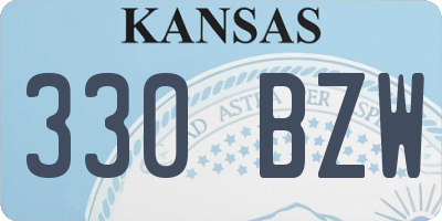 KS license plate 330BZW