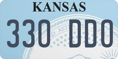 KS license plate 330DDO