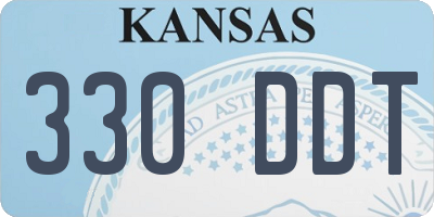 KS license plate 330DDT