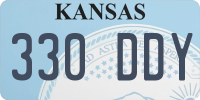 KS license plate 330DDY