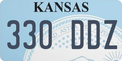 KS license plate 330DDZ