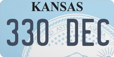 KS license plate 330DEC