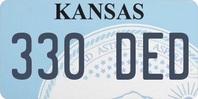KS license plate 330DED