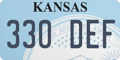 KS license plate 330DEF