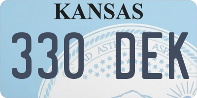 KS license plate 330DEK