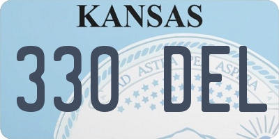 KS license plate 330DEL