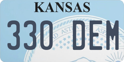 KS license plate 330DEM