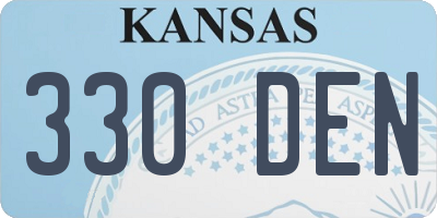 KS license plate 330DEN