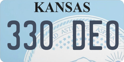 KS license plate 330DEO