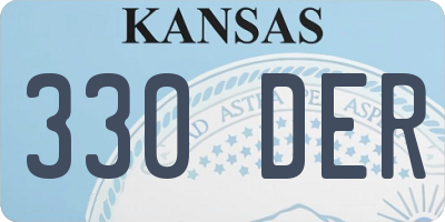 KS license plate 330DER