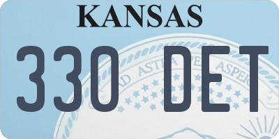 KS license plate 330DET