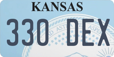 KS license plate 330DEX