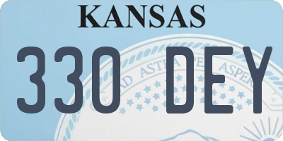 KS license plate 330DEY