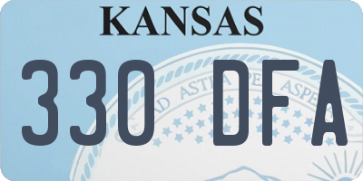 KS license plate 330DFA