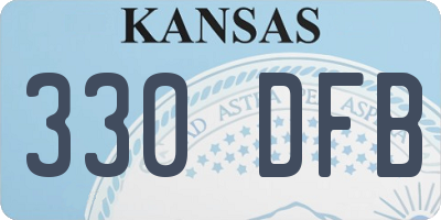 KS license plate 330DFB