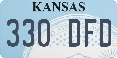 KS license plate 330DFD
